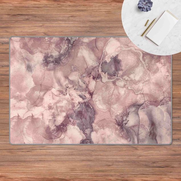 Teppich abstrakt Farbexperimente Marmor Violett