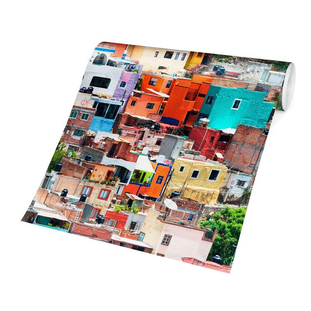 Fototapeten Farbige Häuserfront Guanajuato