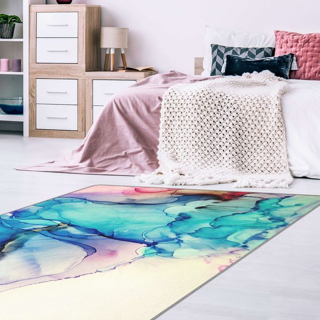 Teppiche Farbkomposition in Blau und Pink