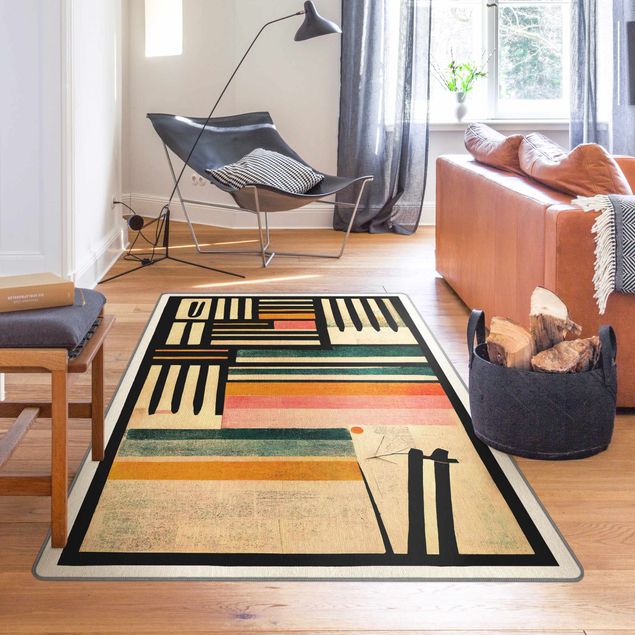 Teppiche groß Farbkomposition mit schwarzem Rahmen