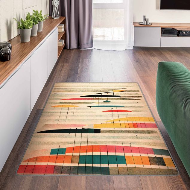 Große Teppiche Farbkomposition mit Streifen