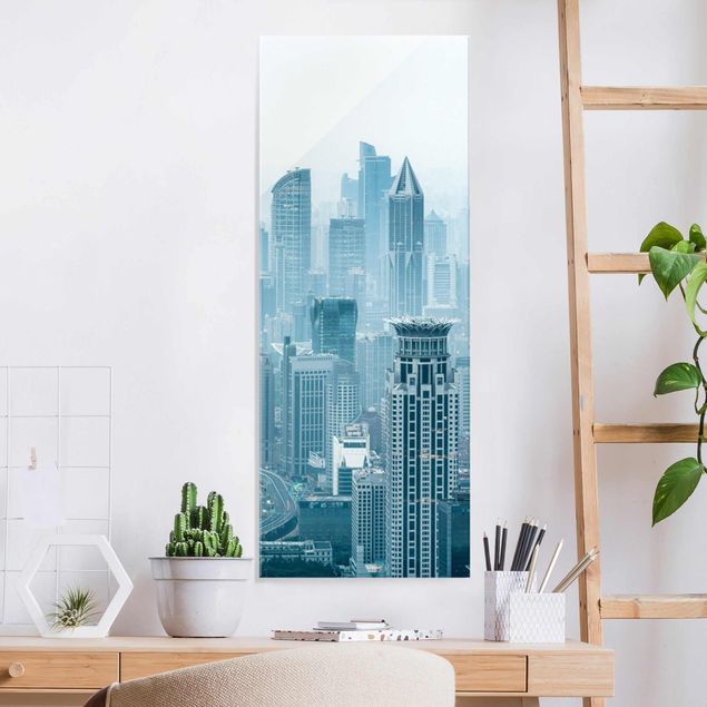 Glasbild - Kühles Shanghai - Panel