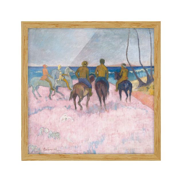 Kunstdrucke mit Rahmen Paul Gauguin - Reiter am Strand