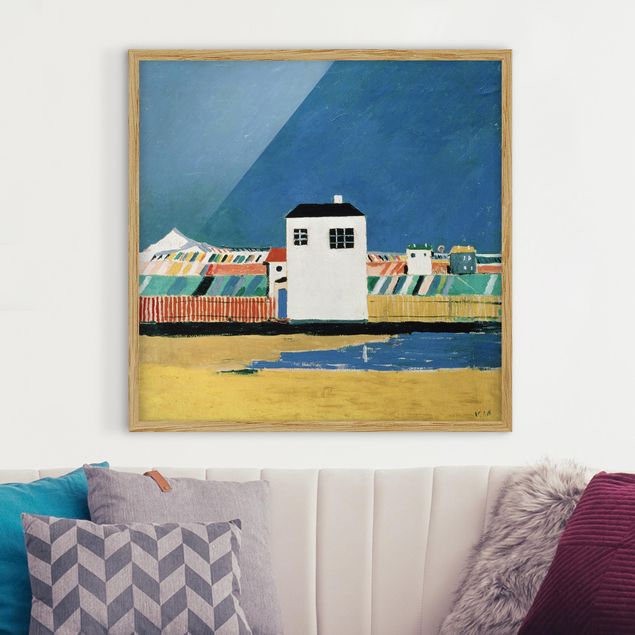 Gerahmte Bilder abstrakt Kasimir Malewitsch - Landschaft mit weißem Haus