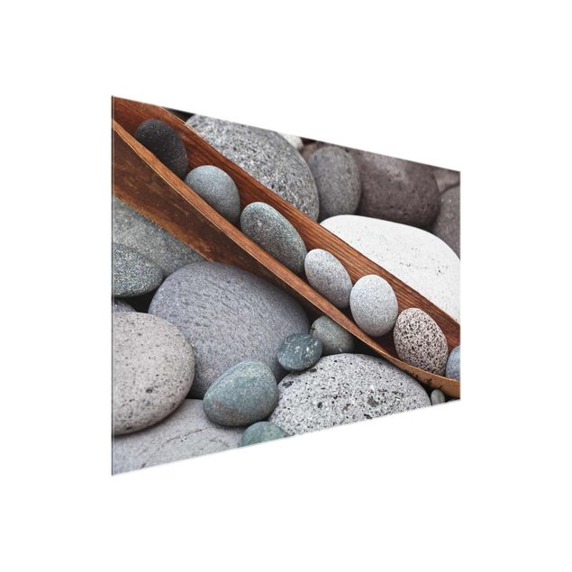 Glasbilder Stillleben mit grauen Steinen