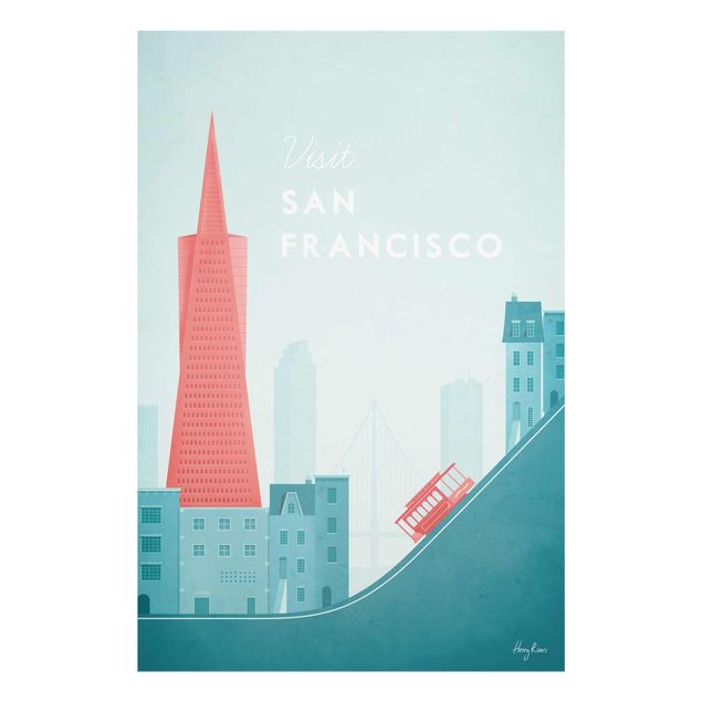 Glasbilder Reiseposter - San Francisco