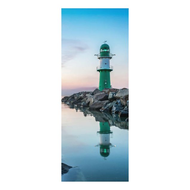 Glasbild - Sunset at the Lighthouse - Panel