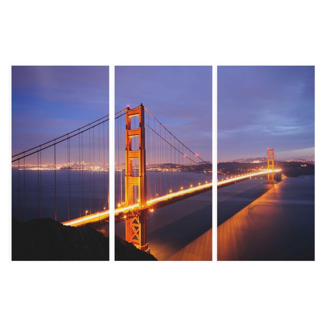 Bilder auf Leinwand Golden Gate Bridge bei Nacht