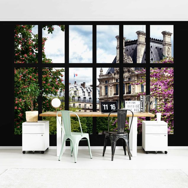 3D Tapeten Fenster Frühling II Paris