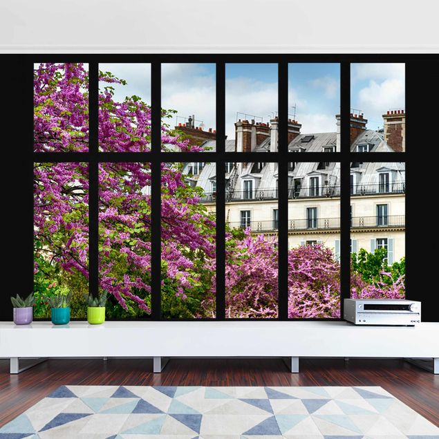 Fototapete Städte Fenster Frühling Paris