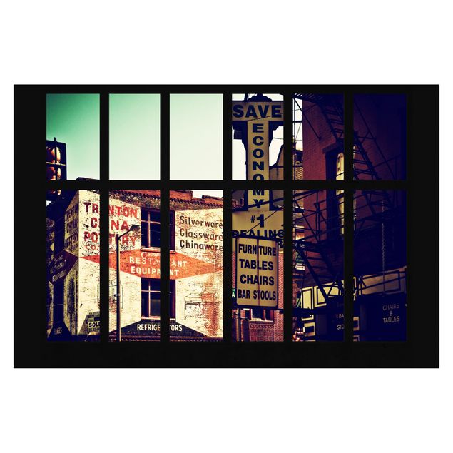 Fototapete Fensterblick Amerikanische Gebäudefassade