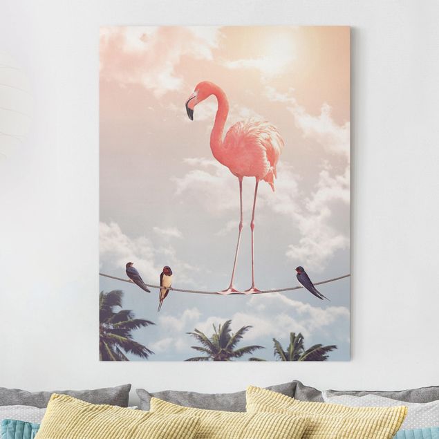 Wandbilder XXL Himmel mit Flamingo