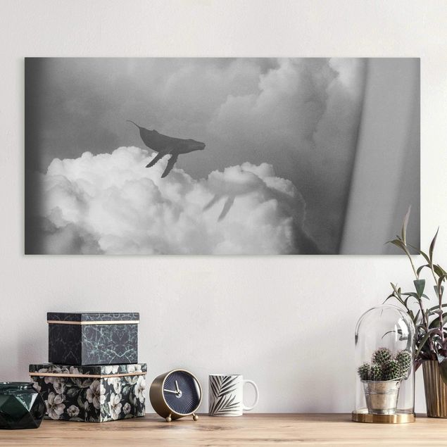 Wandbilder XXL Fliegender Wal in den Wolken