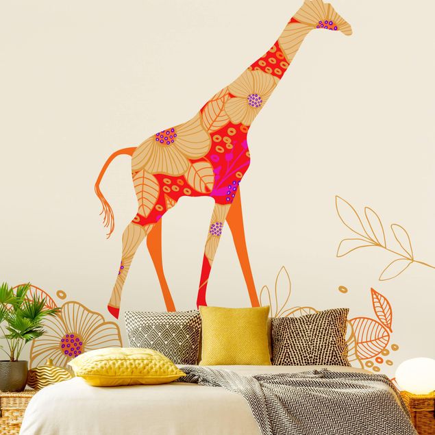 Tapeten modern Floral Giraffe