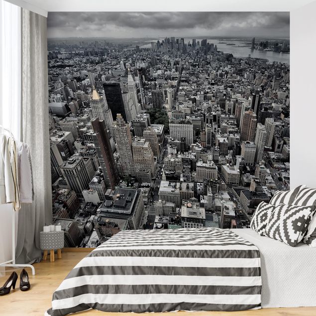 Tapete Schwarz-Weiß Blick über Manhattan