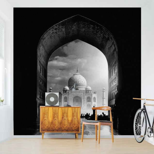 Tapete Schwarz-Weiß Das Tor zum Taj Mahal