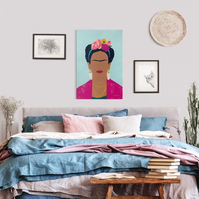 Moderne Leinwandbilder Wohnzimmer Frida Collage