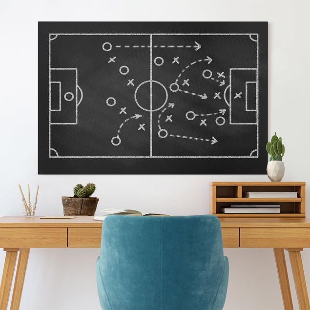 Wandbilder XXL Fußballstrategie auf Tafel