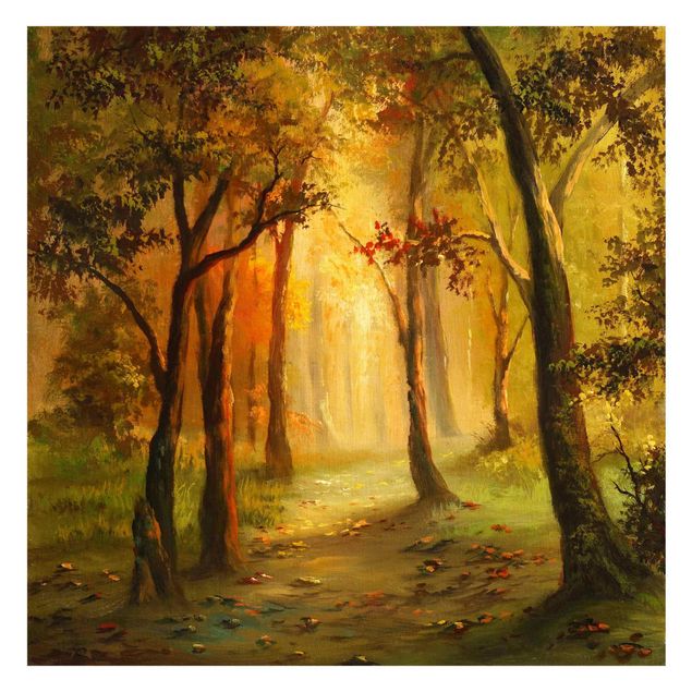 Design Tapete Gemälde einer Waldlichtung