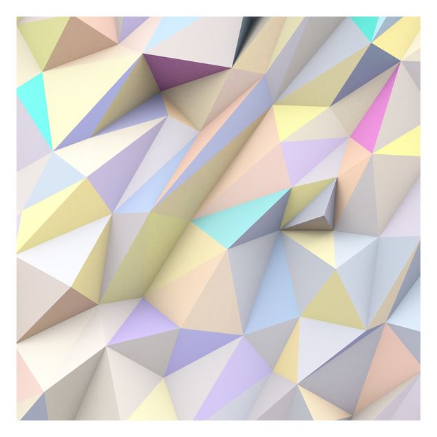 Design Tapete Geometrische Pastell Dreiecke in 3D
