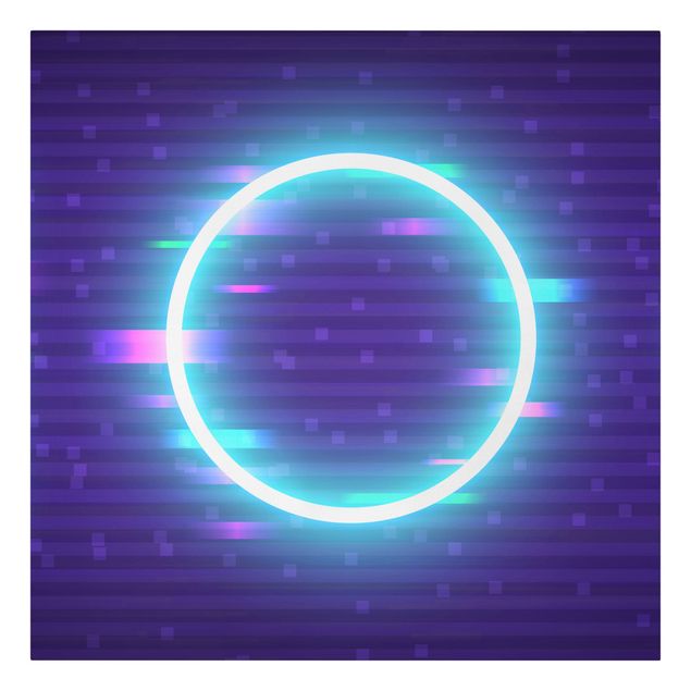 Leinwandbild - Geometrischer Kreis in Neonfarben - Quadrat - 1:1