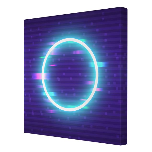 Leinwandbild - Geometrischer Kreis in Neonfarben - Quadrat - 1:1