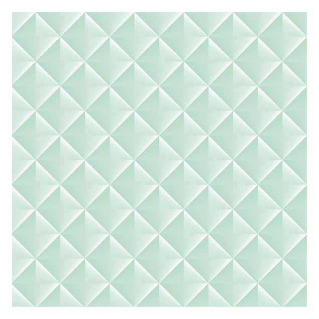 Wandtapete Design Geometrisches 3D Rauten Muster in Mint