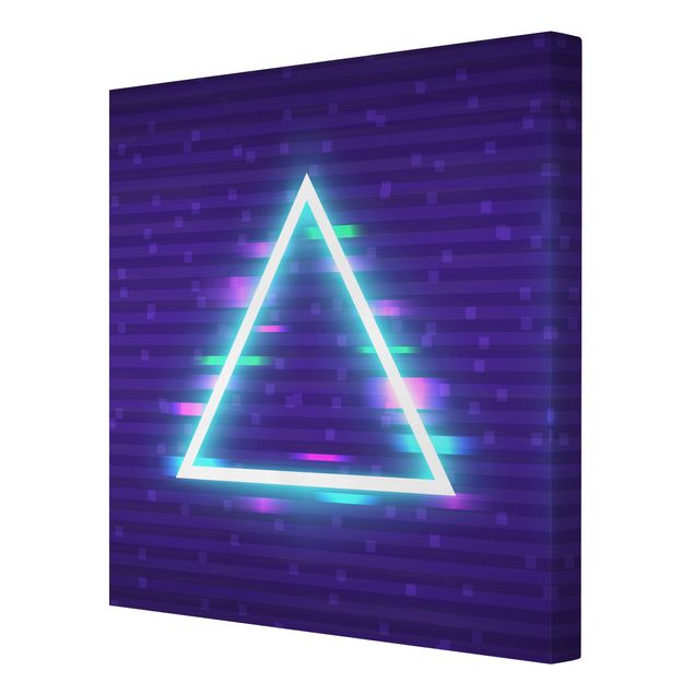 Leinwandbild - Geometrisches Dreieck in Neonfarben - Quadrat - 1:1