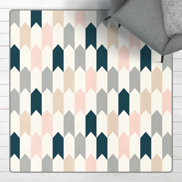 Teppich modern Geometrisches Muster aus Pfeiltürmen