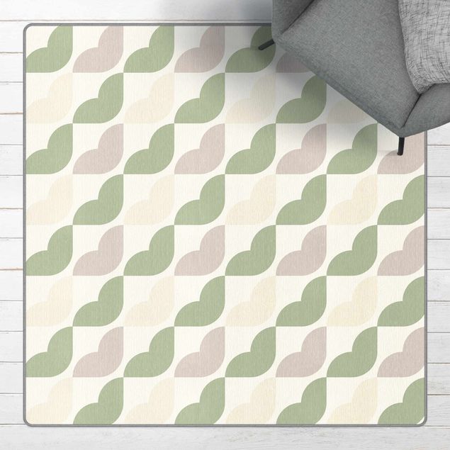 Teppich modern Geometrisches Muster aus Viertelkreisen