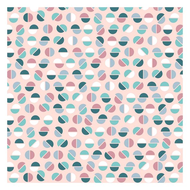 Fototapete Geometrisches Muster Halbkreise in Pastell
