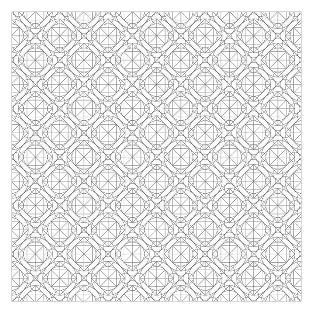 Fototapete grau Geometrisches Muster mit Kreisen und Rauten in Grau