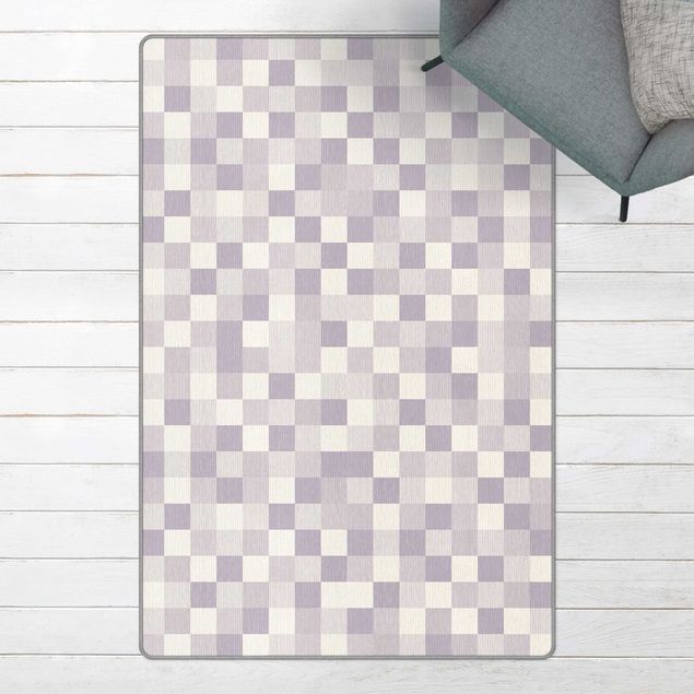 Moderner Teppich Geometrisches Muster Mosaik Flieder