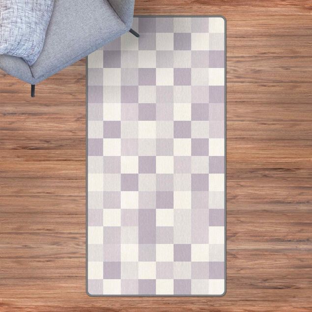 Teppiche Schachbrettmuster Geometrisches Muster Mosaik Flieder