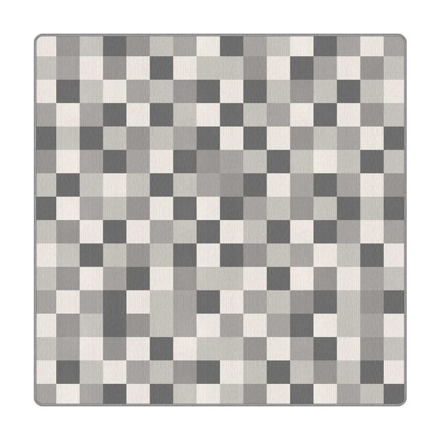 Webteppich Geometrisches Muster Mosaik Grau
