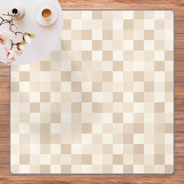 Teppich Schachbrettmuster Geometrisches Muster Mosaik Sand