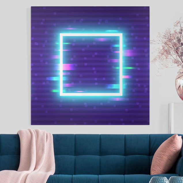 Wandbilder XXL Geometrisches Quadrat in Neonfarben