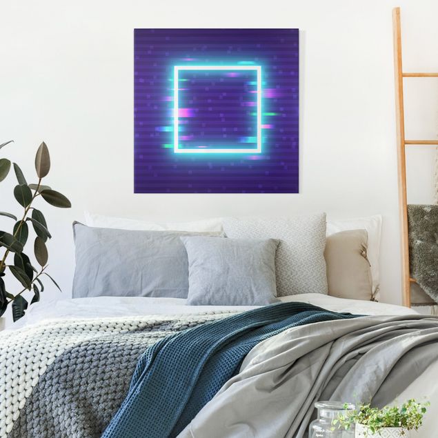 Wandbilder Geometrisches Quadrat in Neonfarben