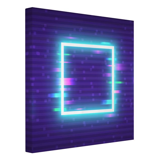 Leinwandbilder Geometrisches Quadrat in Neonfarben