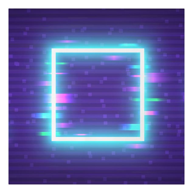 Leinwandbild - Geometrisches Quadrat in Neonfarben - Quadrat - 1:1