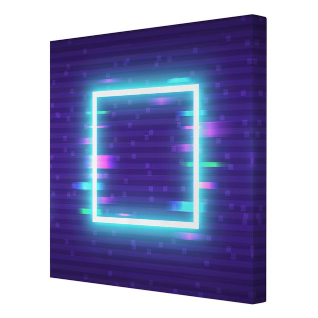 Leinwandbild - Geometrisches Quadrat in Neonfarben - Quadrat - 1:1