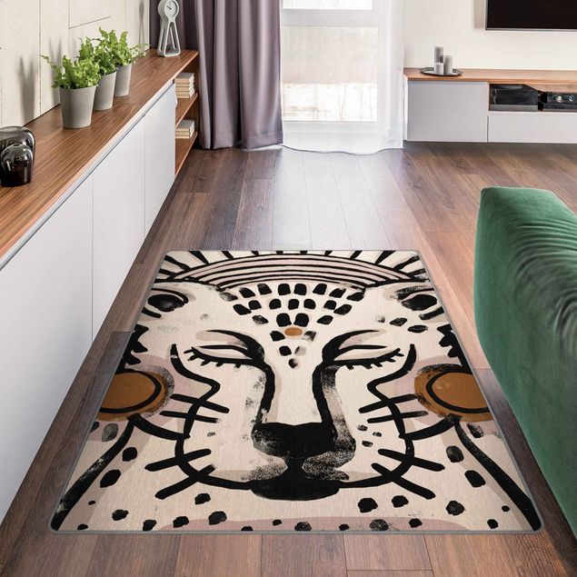 Teppiche Gepard mit Perlenohrringen Illustration