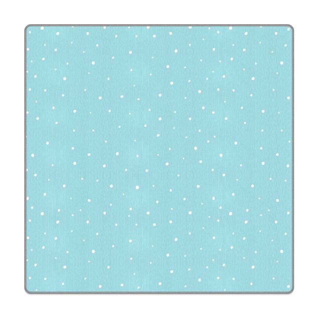 Teppich - Gezeichnete kleine Punkte auf Pastellblau