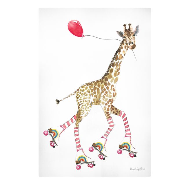 Tierbilder auf Leinwand Giraffe auf Freudenfahrt