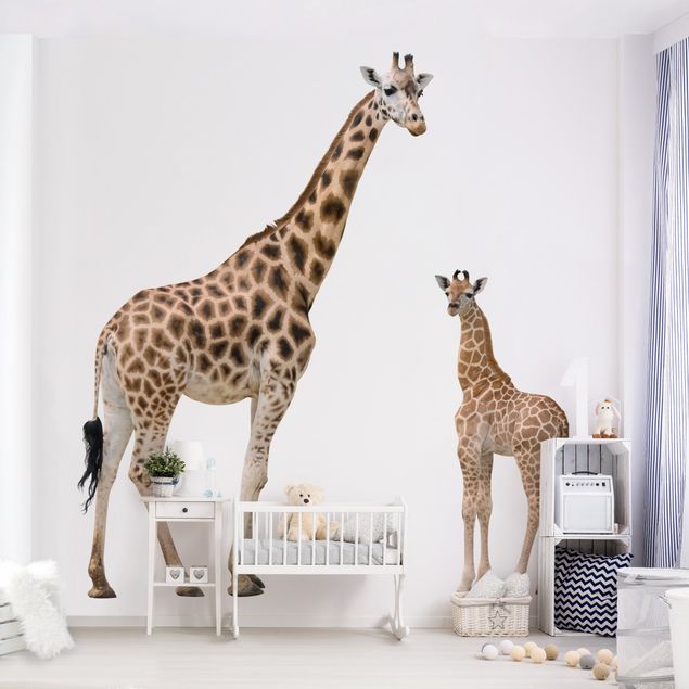 Fototapete modern Giraffe Mutter und Kind