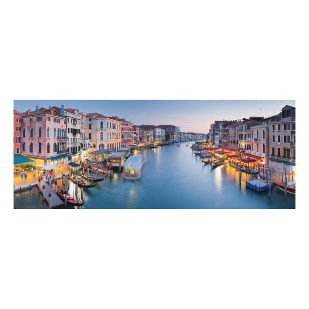 Bilder auf Glas Abendstimmung auf Canal Grande in Venedig