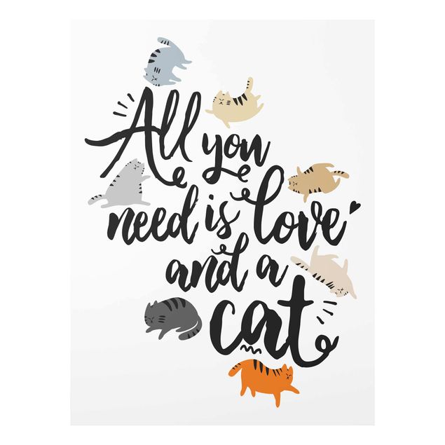 Wandbilder All you need is love and a cat