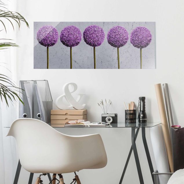 Glasbild Natur Allium Kugel-Blüten