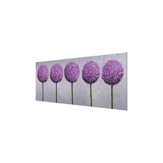 Glasbild - Allium Kugel-Blüten - Panorama Quer