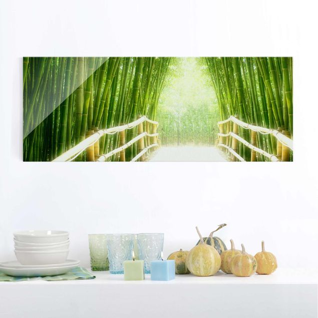 Glasbilder Pflanzen Bamboo Way